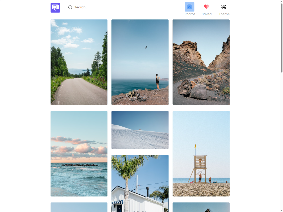 Screenshot of photo grid