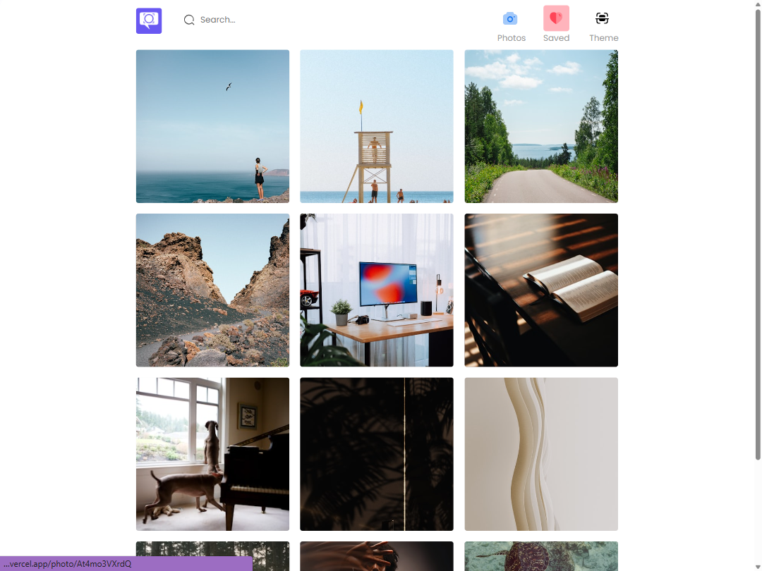 Screenshot of saved photos