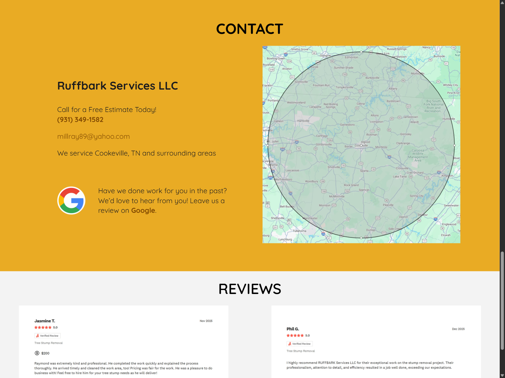 Screenshot of Contact
