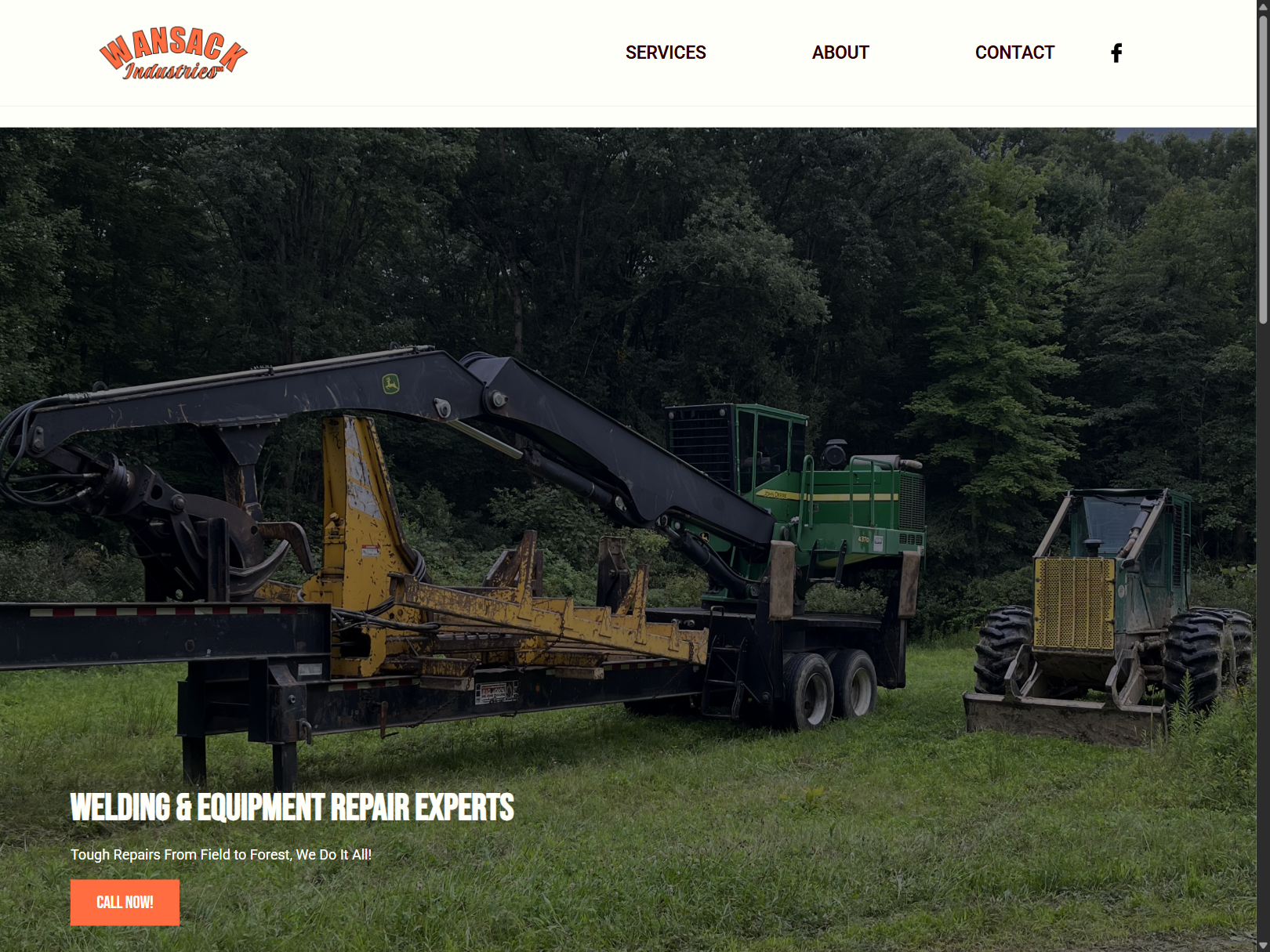 Screenshot of hero banner