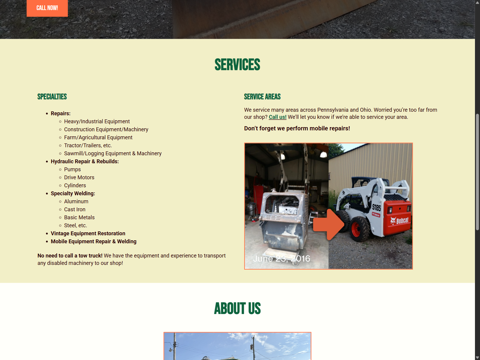 Screenshot of Services