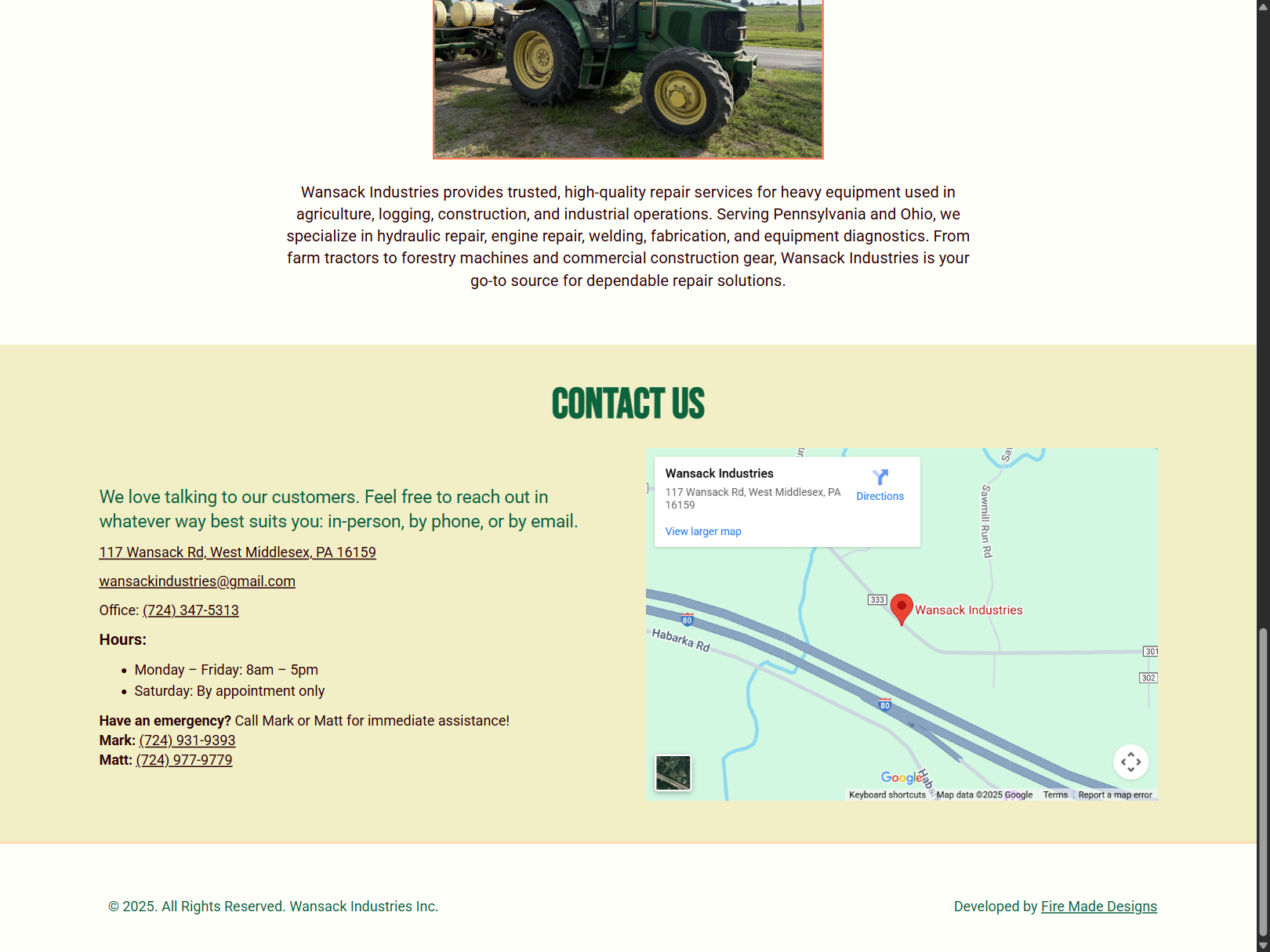 Screenshot of Contact